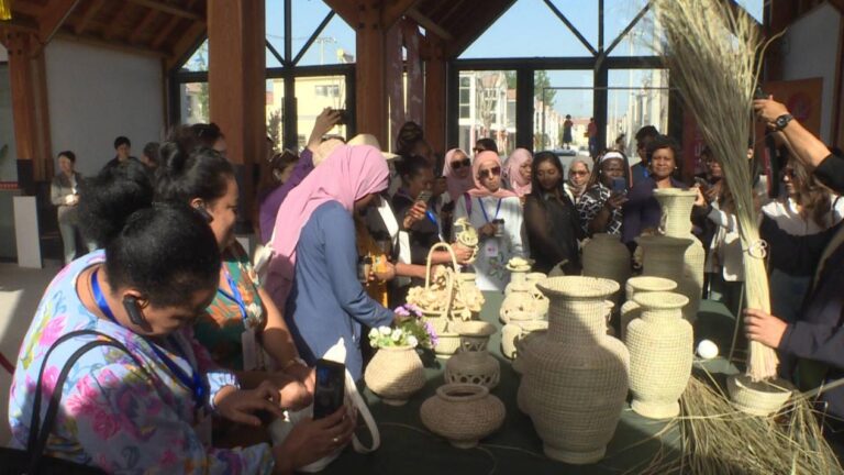 Alunas do curso de capacitação para mulheres dos países da “Belt and Road” realizam aula prática em Shanxian, Shandong