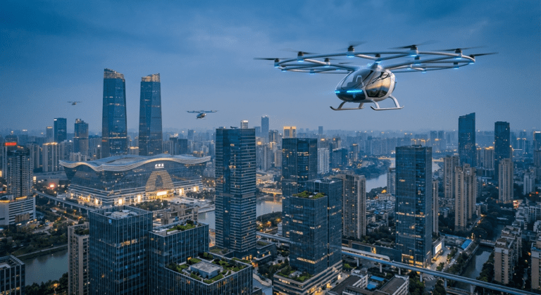 Chengdu realiza primeiro teste de táxi aéreo tripulado em zona urbana